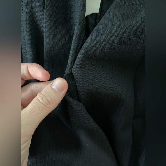 NWT AKRIS Punto black wool belted sleeveless faux wrap front dress size 8 - Picture 10 of 15